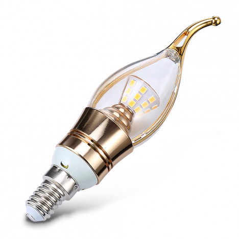 7W E14 600Lm 3000K 2835 SMD Warm White 35 LEDs Candle Bulb 160 - 220V WARM WHITE LIGHT