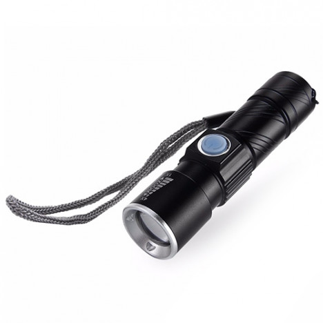 Portable USB Mini LED Flashlight for Outdoor BLACK