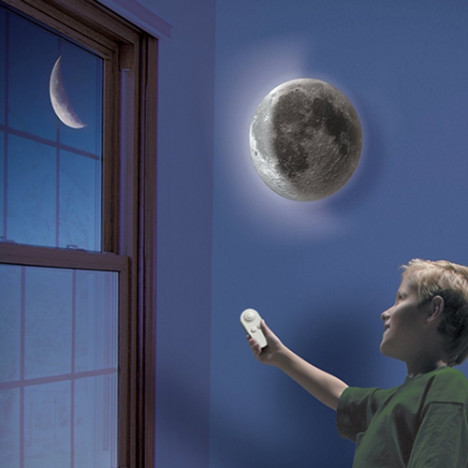 Creative Remote Control Moon-shape Romantic Wall Lamp GRAY