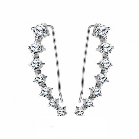 Female Fashion Minimalist Luxury Diamond Earrings SILVER