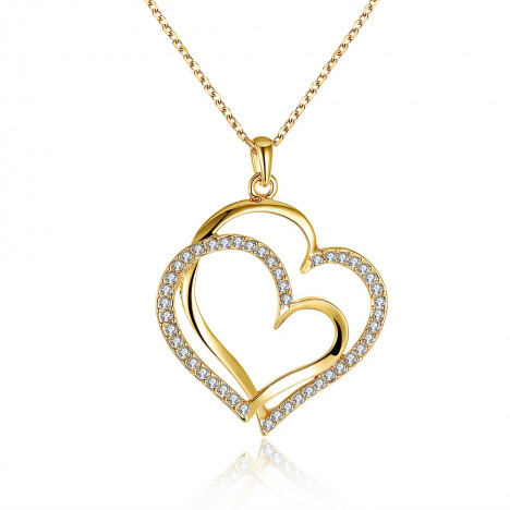 Eco-Friendly Gold Heart-Shaped Pendant Necklace for Ladies GOLD
