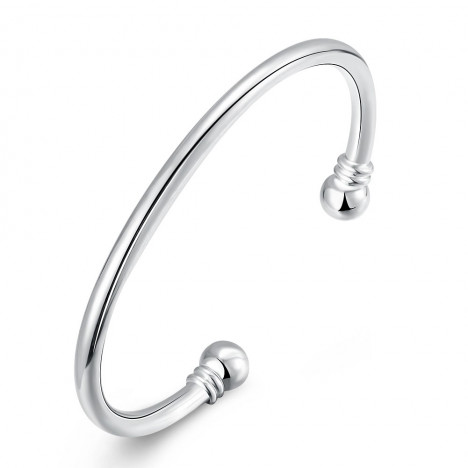 Male Double Bead Bracelet Fashion Circular Shape Silver Bracelet SILVER