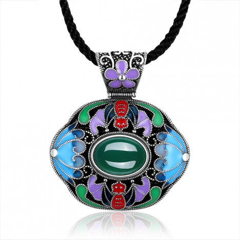 N006-C Ladies Old Classical National Style Necklace GREEN