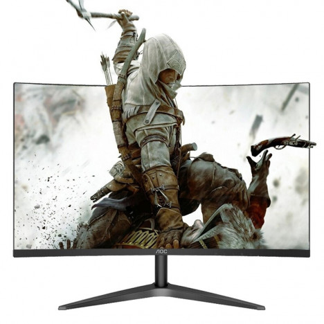 AOC C27B1H Monitor 27 inch 1700R Curved LCD MVA Display 1920 x 1080 FHD HDMI + VGA + 3.5mm Audio Output + 60Hz BLACK