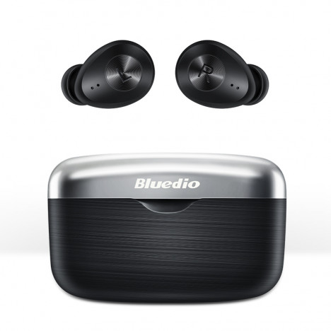 Bluedio Fi Wireless Bluetooth Headset TWS Waterproof Ear Sports Headphones With Ear Wireless Headset Charging Case BLACK