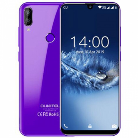 OUKITEL C16 3G Phablet 5.71 inch Android 9.0 MT6580P Quad Core 2GB RAM 16GB ROM 8.0MP + 2.0MP Rear Camera 2600mAh Battery Fingerprint Unlock PURPLE