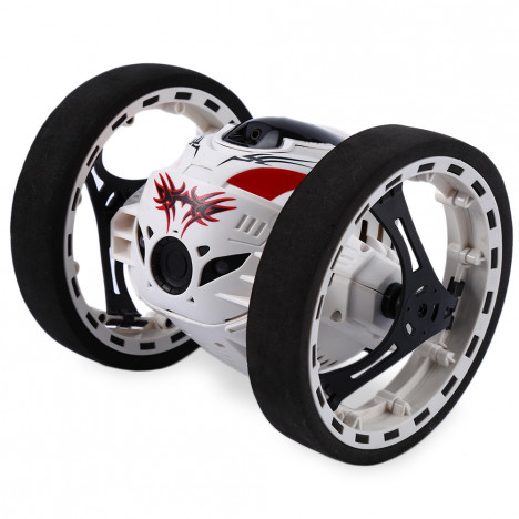 PEG SJ88 2.4G Remote Control Jumping Car 2 Second Rotation Bounce RC Toy WHITE