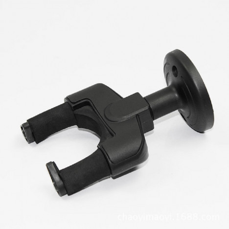Wall Mount Guitar Hanger Adjustable Auto Lock Hook BLACK