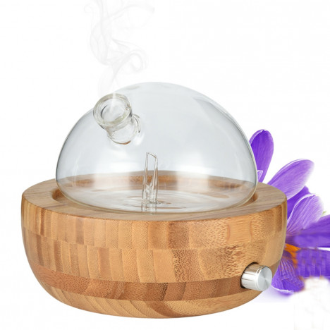 Natural Bamboo Glass Essential Oil Nebulizer Aromatherapy Diffuser Humidifier TAN