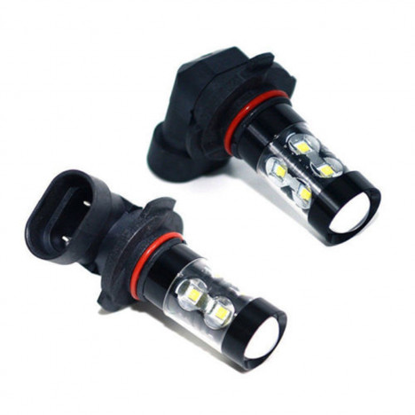 NEW 2x 50W H10 9145 6000K White High Power LED Fog Light Driving Bulb DRL BLACK