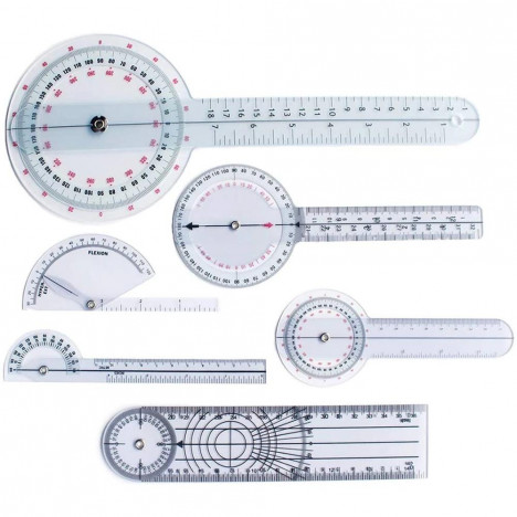 6 Pcs/set Medical Ruler Spinal Finger Goniometer Protractor Ruler Protractors Multi-Ruler 180/360 Degree Measuring Tool