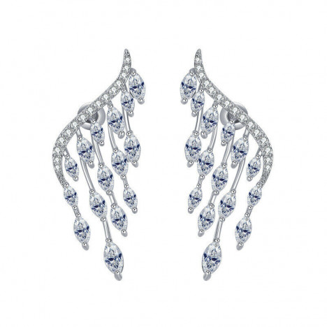 Gorgeous 925 Silver Drop Earrings for Women White Sapphire Jewelry Gift A Pair