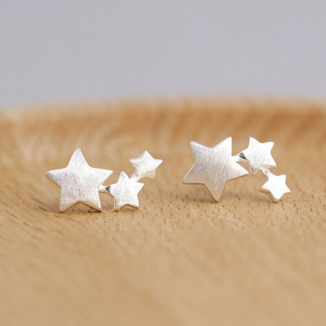 Fashion Star Stud Earrings for Women 925 Silver Earrings Jewelry A Pair/set