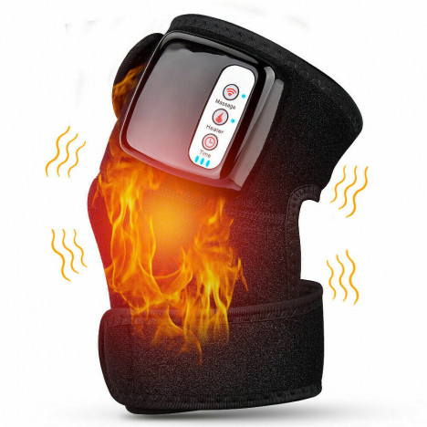Electric Heating Vibration Knee Joint Pad Brace Massage Therapy Legs Massager