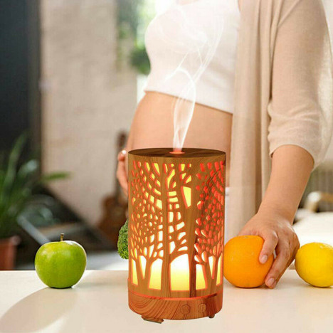Hollow out aromatherapy machine ultrasonic atomizer household silent intelligent remote control WiFi essential oil humidifier