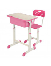 Adjustable Student Desk and Chair Kit Pink