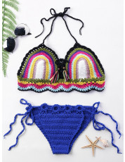 Halter String Crochet Bikini Set COLORMIX