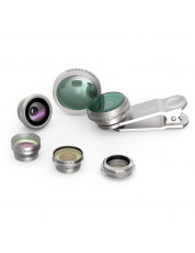 Universal 8 in 1 Phone Lens Fisheye Wide Angle Macro Camera Lens Kit for Phone SILVER