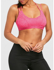 Strappy Padded Sports Bra Sweat Top ROSE