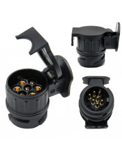 Car Trailer Truck 13 Pin to 7 Pin Plug Adapter Converter Tow Bar Socket Black BLACK