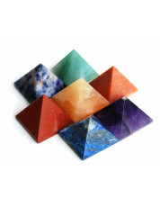 Set of 7 Chakra Pyramid Stone Set Crystal Healing - Chakra Set NATURAL spiritual