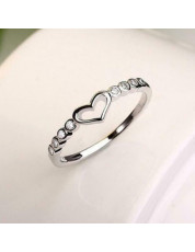 Heart Women 925 Silver Rings White Sapphire Wedding Ring Free Ship Size 6-10