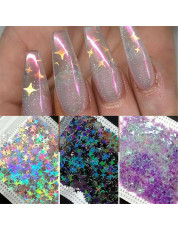 8 Bags Nail Glitter Sequins Holographicss Star Flakes Paillette 3D Nail Art Tips