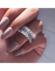 Elegant Women's 925 Silver Wedding Rings White Sapphire Jewelry Gift Size 6-10