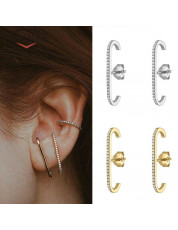 Fashion 925 Silver,Gold Stud Earrings for Women Jewelry Gift A Pair/set