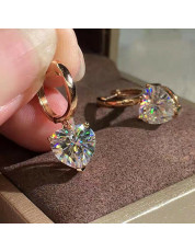 Fashion 925 Silver,Rose Gold Drop Earrings Women White Sapphire Jewelry A Pair