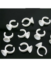 100Pcs Disposable Glue Ring Holder Pallet for Eyelash Extension Tattoo Pigment