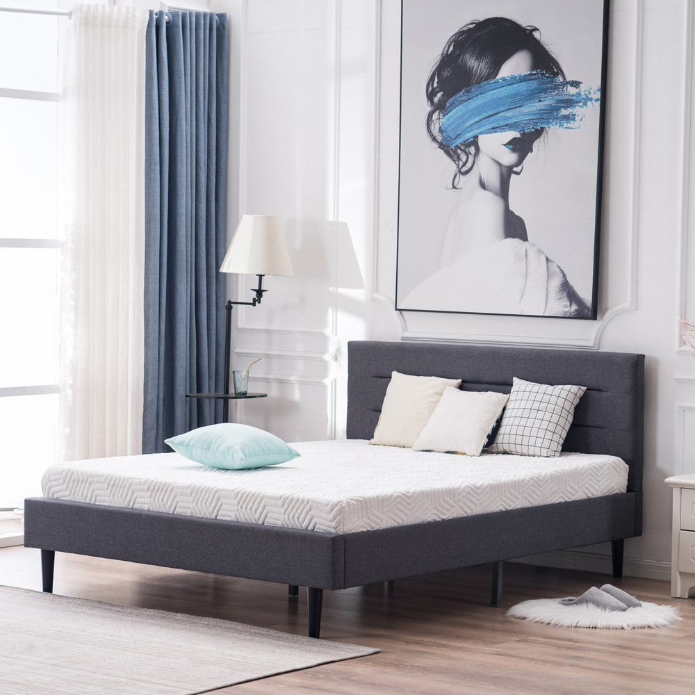 Right Angle Horizontal Line Decorative Soft Pack Bed Linen Dark Gray Full 