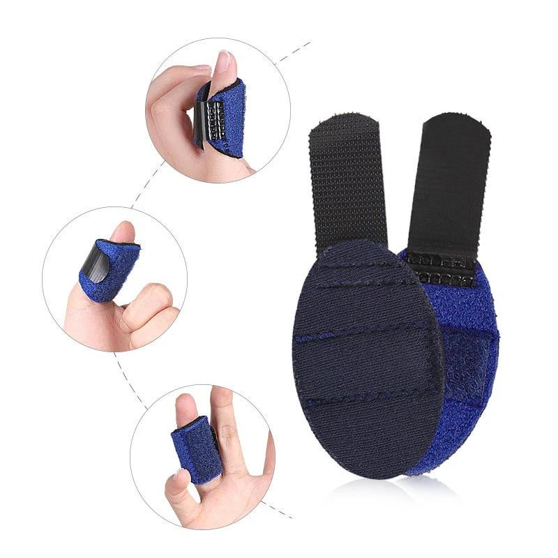 2pc Adjustable Finger Splint Alloy Fixation Support Brace Corrector Oval Strap for Trigger Finger Arthritis Ligament Tendon Pain