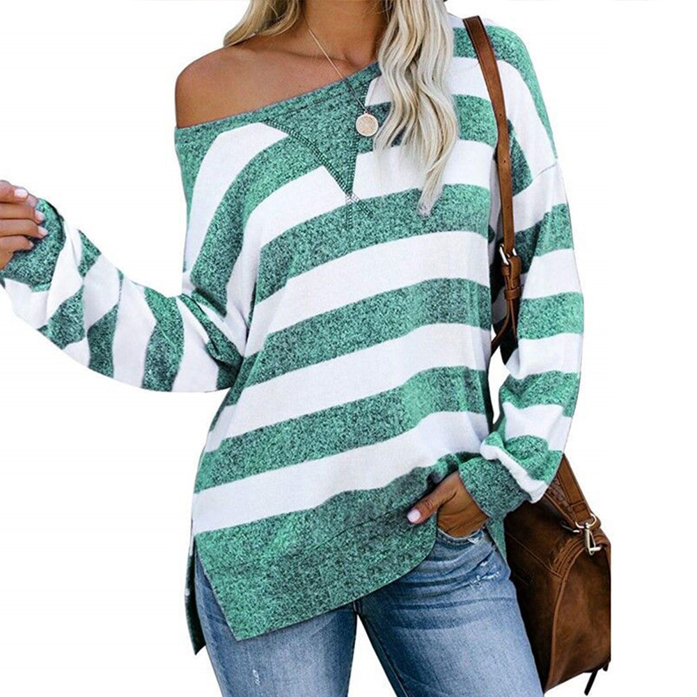 2020 Women Tees Female Winter Spring Befree Cotton Casual Tops Femme Colors Ladies Strip Full Long Sleeve T Shirts Plus Sizes