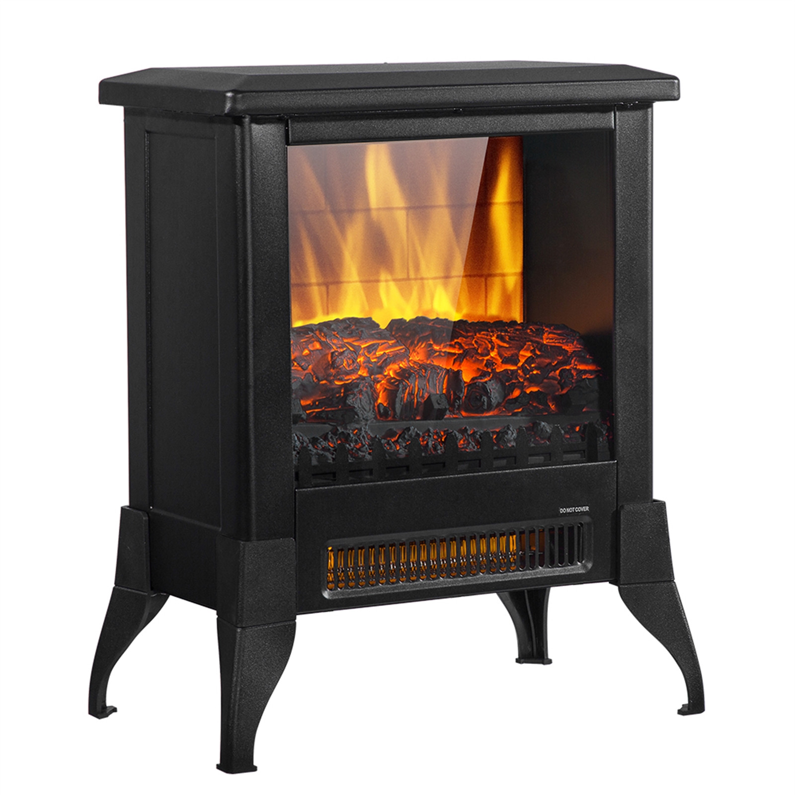 ZOKOP SF512-14A 14 inch 1400w Freestanding Fireplace Fake Wood / Single Color / Heating Wire / One Rocker Flame Switch Button / One Rocker Heating Switch Button / One With Ntc Temperature Control Knob