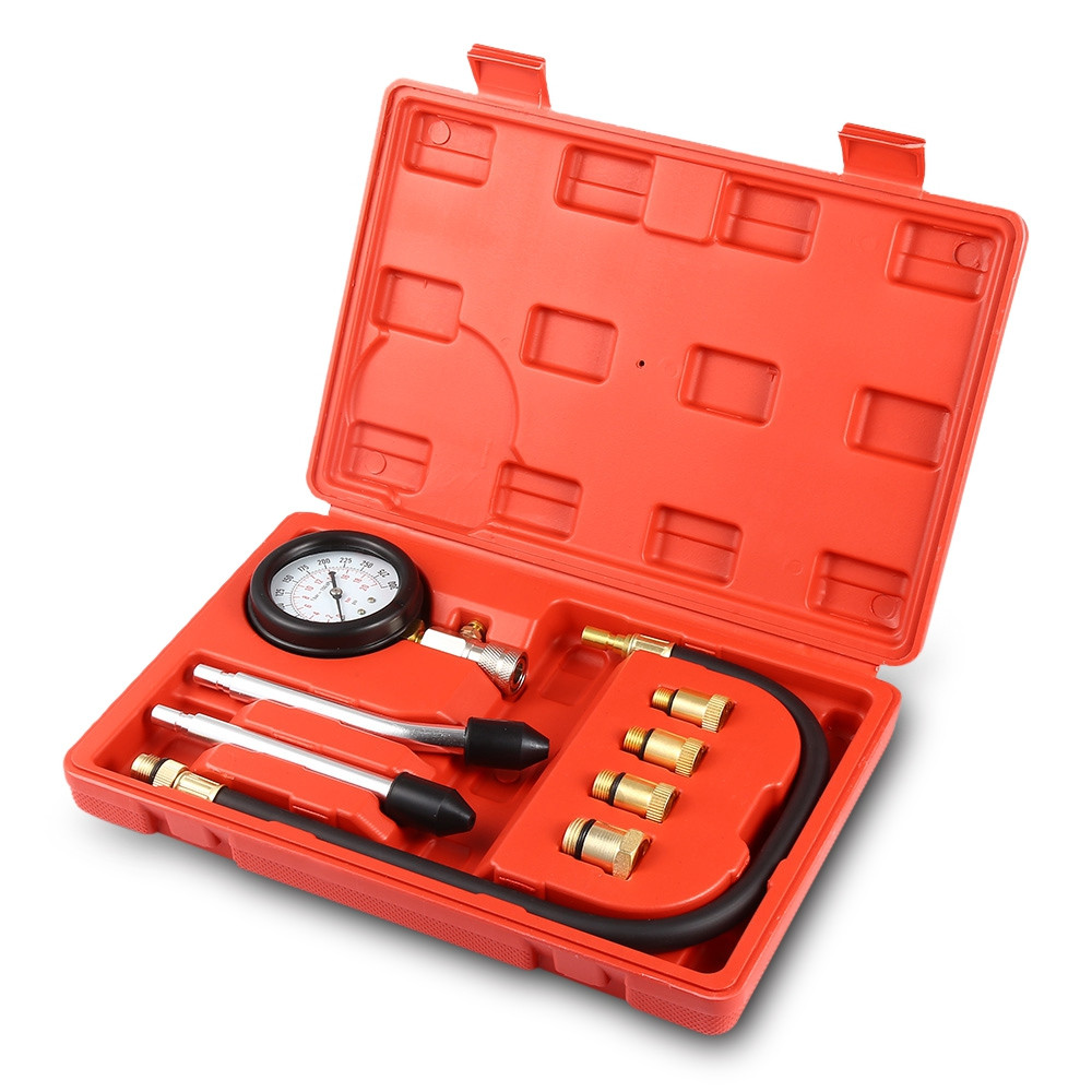 Engine Cylinder Compression Gauge Diagnostic Tester 0 - 300 psi Pressure Range for Motorcycles Cars BLACK