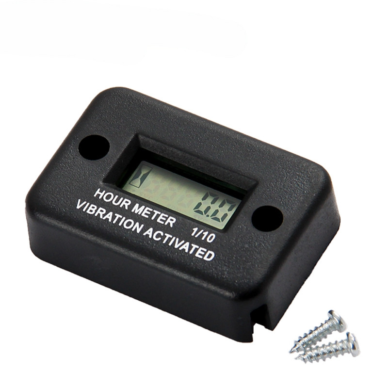 Motorcycle New Tach Vibration Activated Hour Meter Waterproof Counter For Motorcycle ATV Snowmobile Boat Gasoline Engine BLACK