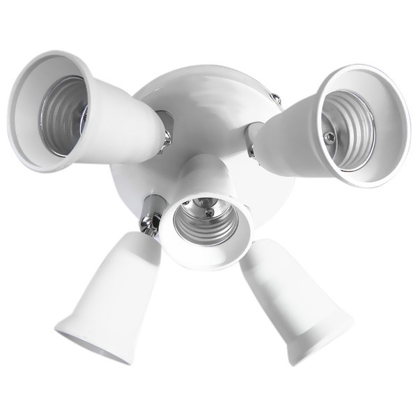 E26 1 to 5 Universal Conversion Socket WHITE