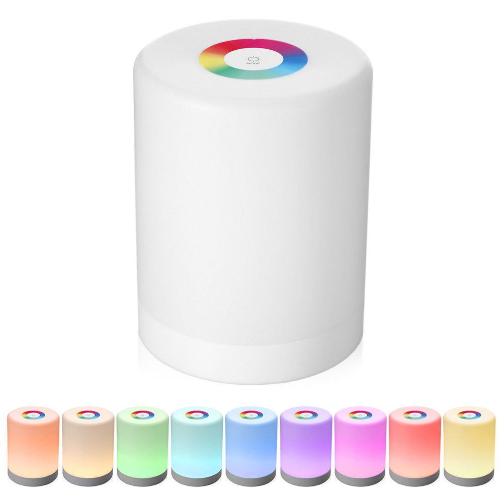 Intelligent Touch Night Light Portable Hook Colorful Lamp WHITE