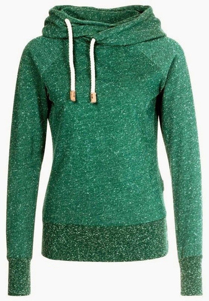 Stylish Women's Hooded Long Sleeve Snow Pattern Hoodie GREEN