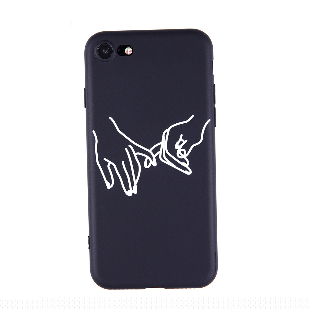 Line Hook Hand Candy Black Soft Phone Case for iPhone 7 BLACK