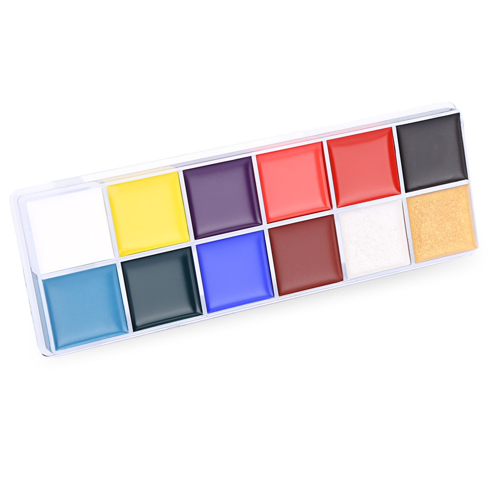 12 Color Flash Tattoo Non-toxic Halloween Crayon Party Face Paint Body Art Painting Oil COLORMIX
