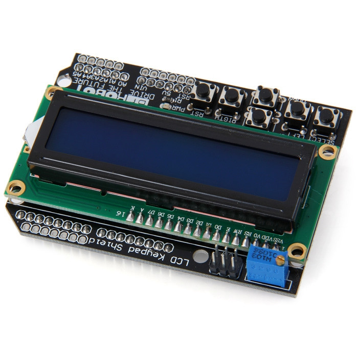 LCD1602 Character LCD Keypad Shield V1.0 with Contrast Adjustment and Backlight for Arduino Developer BLACK