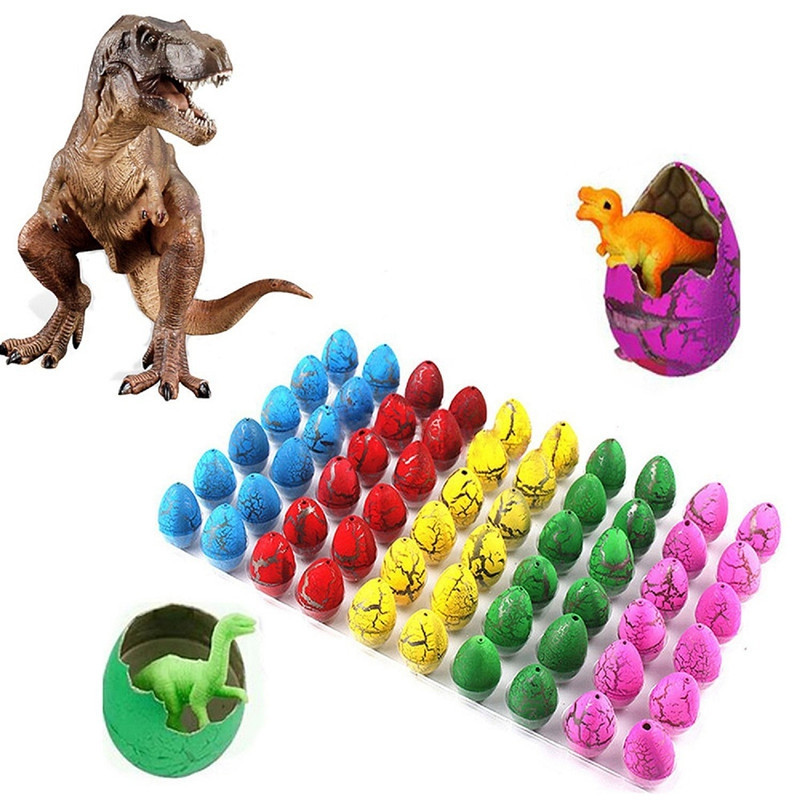 Novelty Colorful Eggs Toys Hatching Dinosaur Grow Easter Dino Egg 60PCS MULTI