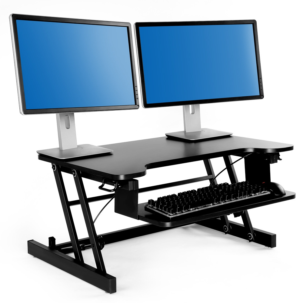Height Adjustable Stand Up Desk Converter for Office Use BLACK