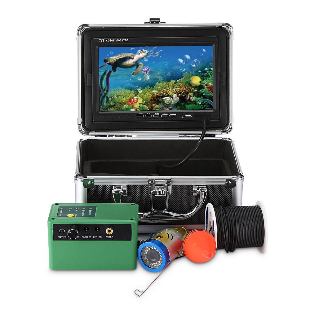 1000TVL Underwater Fish Finder Fishing Camera Set 7.0 inch Display BLACK