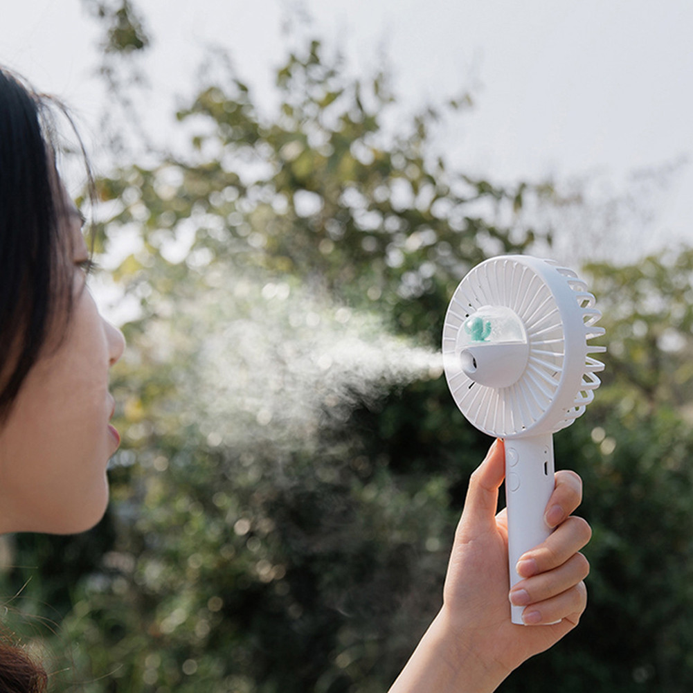 Summer Portable Handy Fan Mist Sprayer 1800mAh USB Rechargeable Air Cooler For Shopping Travel Office