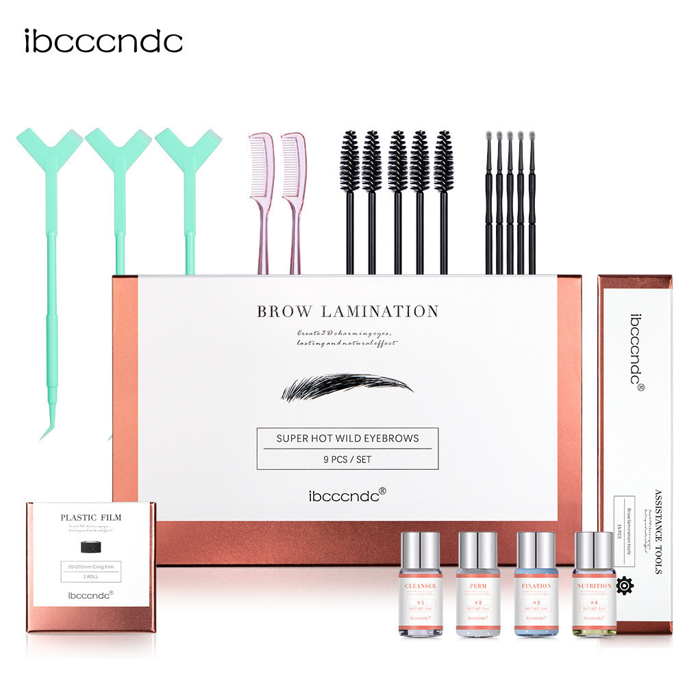 Lash Brow Lift Kit Brow Sculpt 9Pcs/set Eyelash Extension Eyebrow Enhance Styling For Semi-Permanent Curling Perming