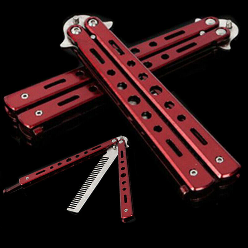 Stainless Steel Stunning Practice Balisong Butterfly Comb Trainer Training
