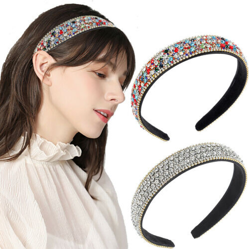 Women's Crystal Headband Colorful Hairband Hair Crown Hoop Band Accessories Prom